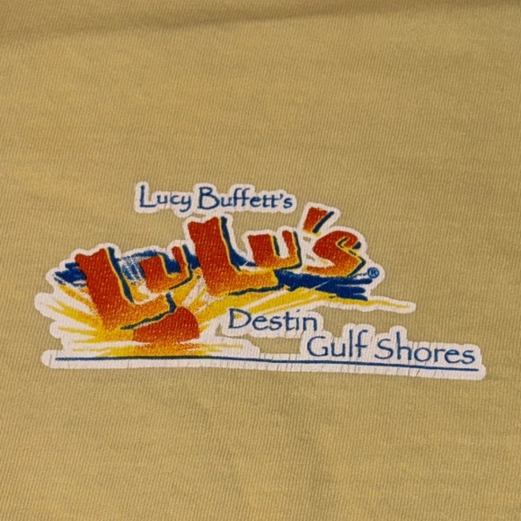 Lucy Buffett’s LuLu’s Destin FL Comfort Colors Yellow S/S Graphic Tee Shirt Lrg - Picture 4 of 5
